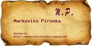 Markovits Piroska névjegykártya